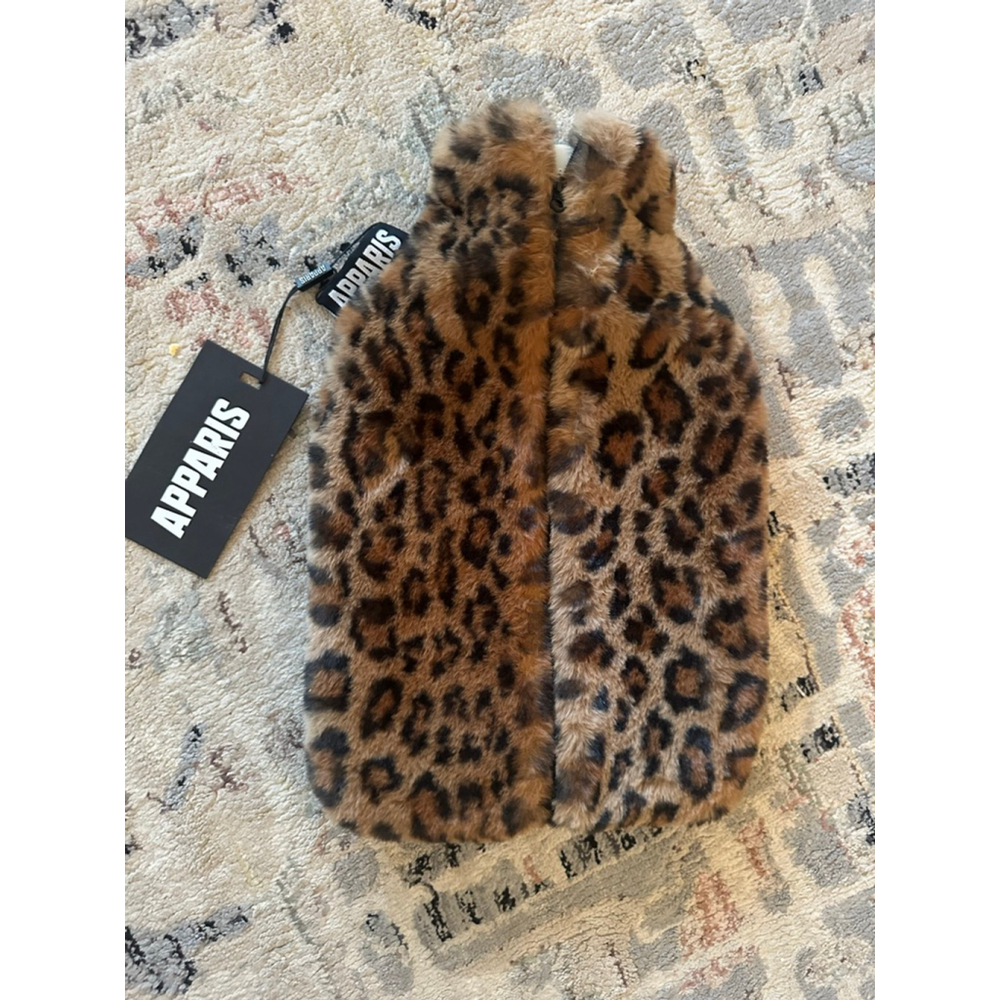 Apparis Leopard Print Faux Fur Hot Water Bottle NWT